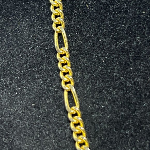 Vintage Gold Tone Figaro Necklace 18" (4170) - Picture 2 of 5